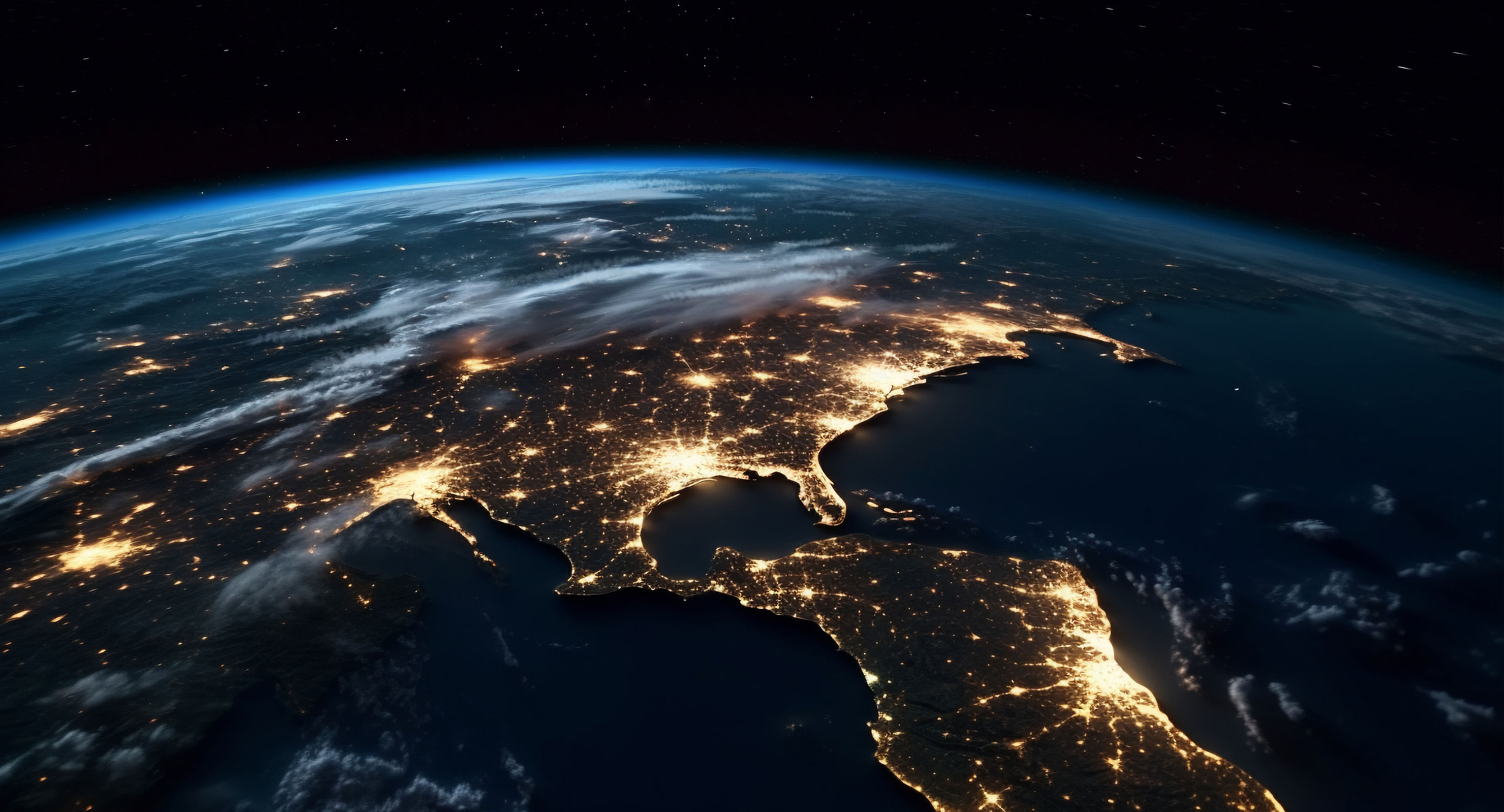 Earth at night from space
