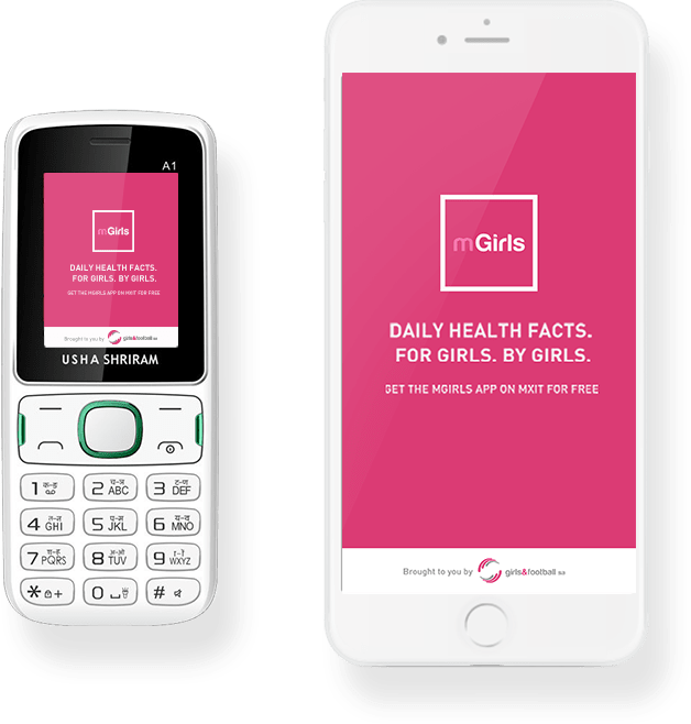 The mGirls health app shown on two phones