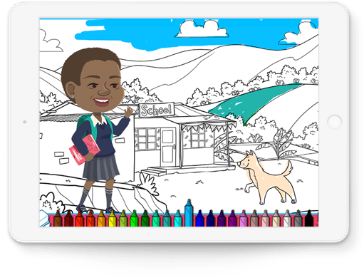Girls Do Good augmented reality app on a tablet